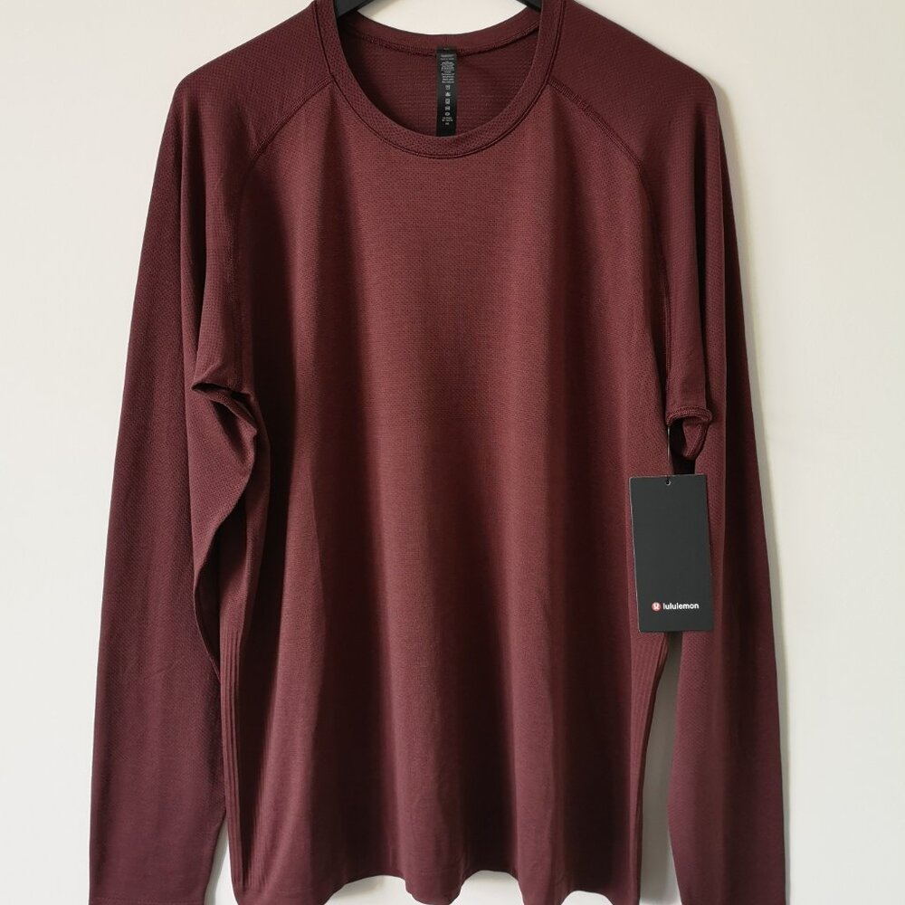 NWT LULULEMON CSSI/SVNH Burgundy Metal Vent Tech LS Top Shirt 2.0 Men's XXL